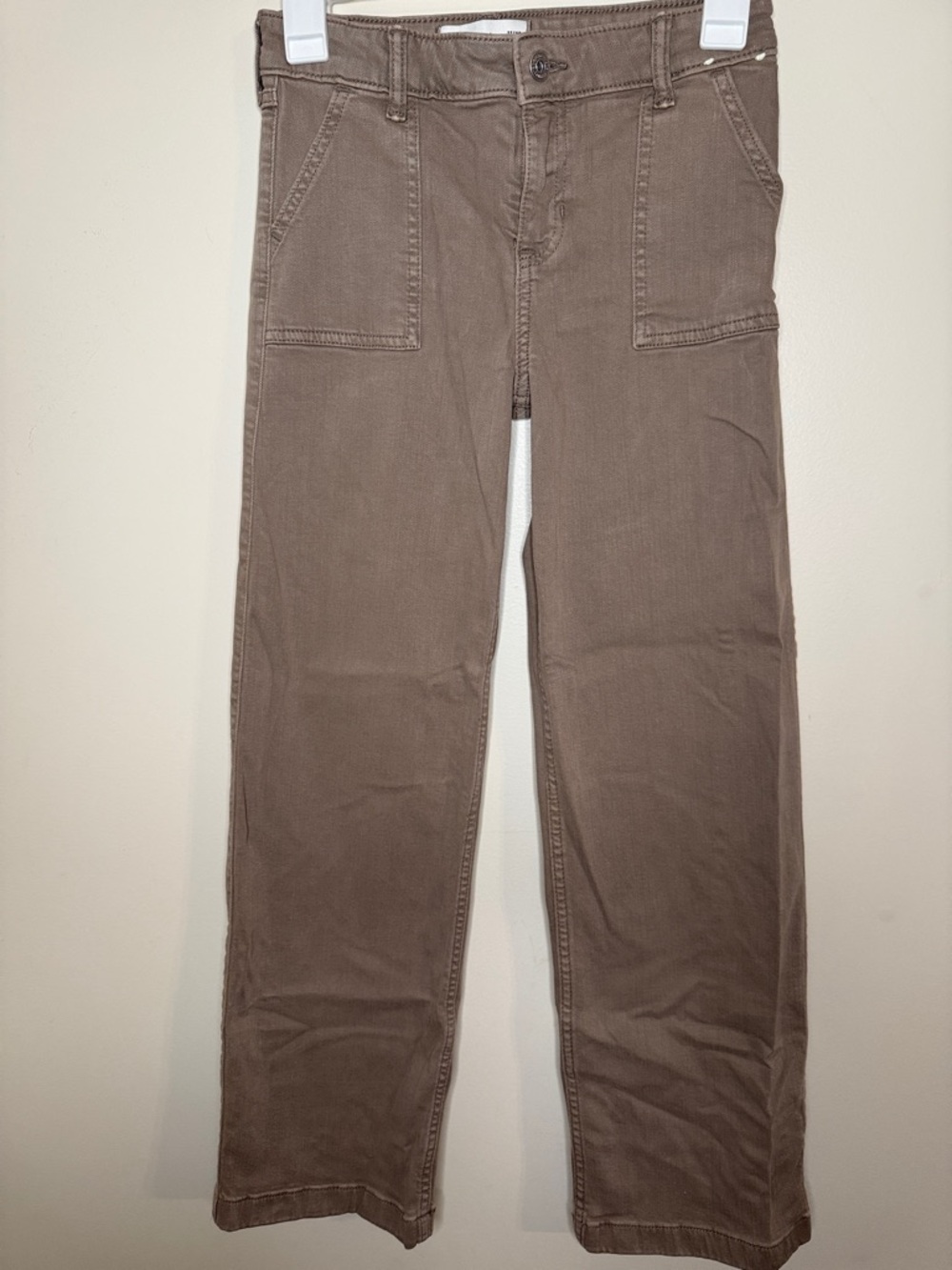 abercrombie kids brown straight-leg cargo-style jeans